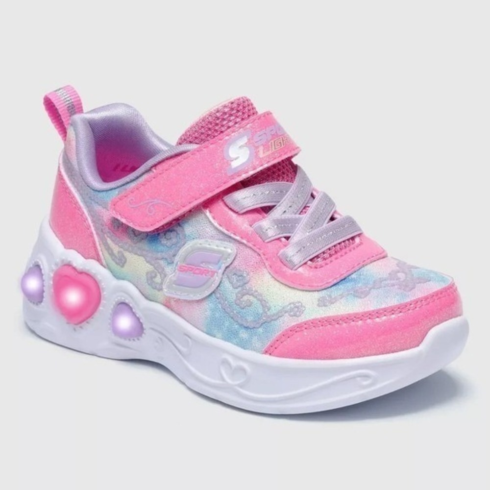 S Sport by Skechers Clara Light-Up Sneakers Toddler Girl 9T Pink Sparkle Mesh